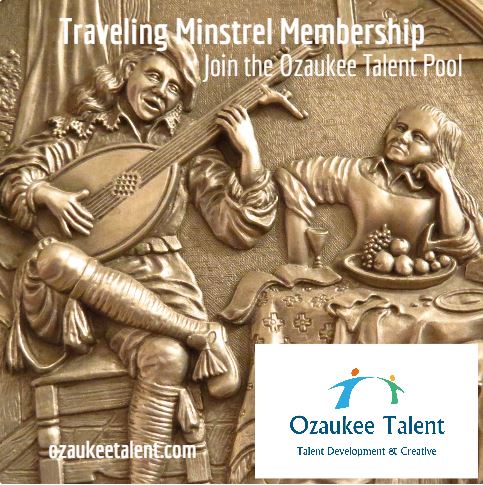 minstrels in bronze playing instruments