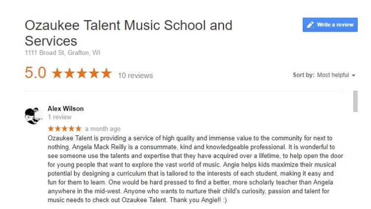 Google Review from Alex Wilson